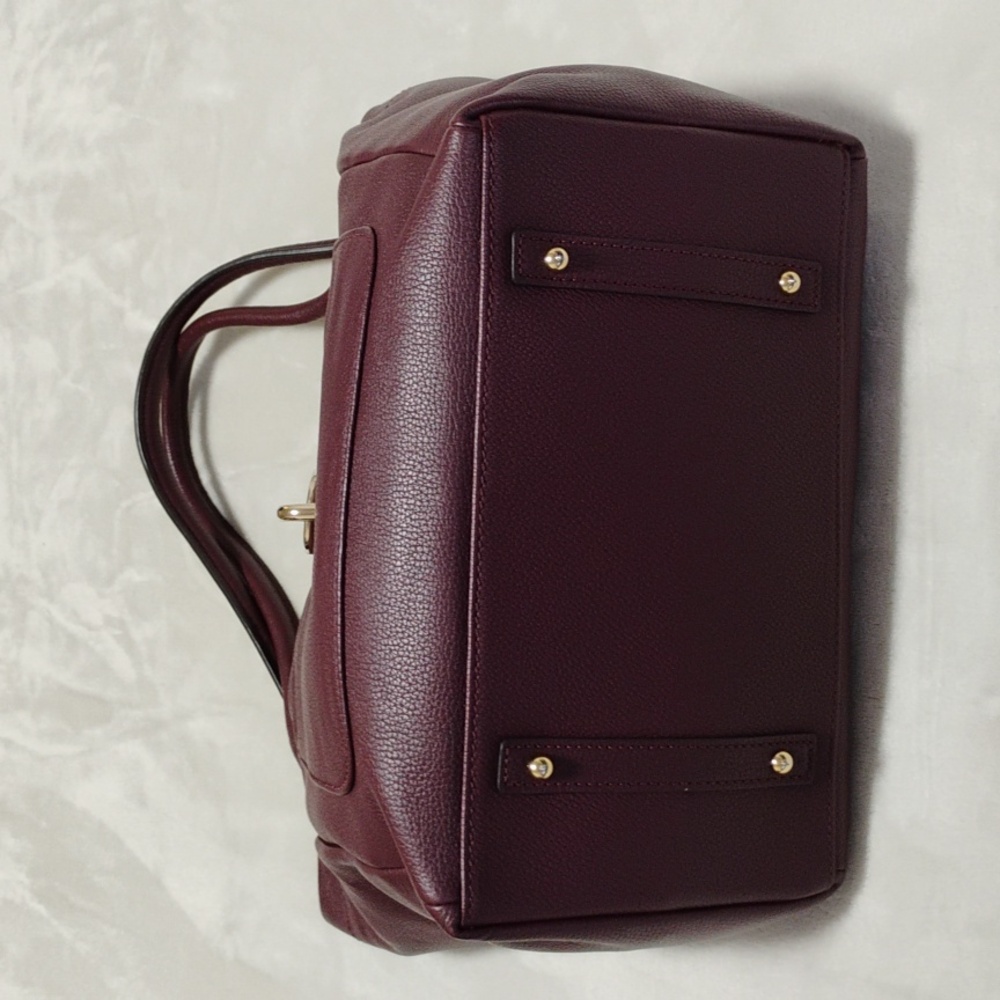 Dooney&burke Maroon Leather Tote Bag - Picture 4 of 8
